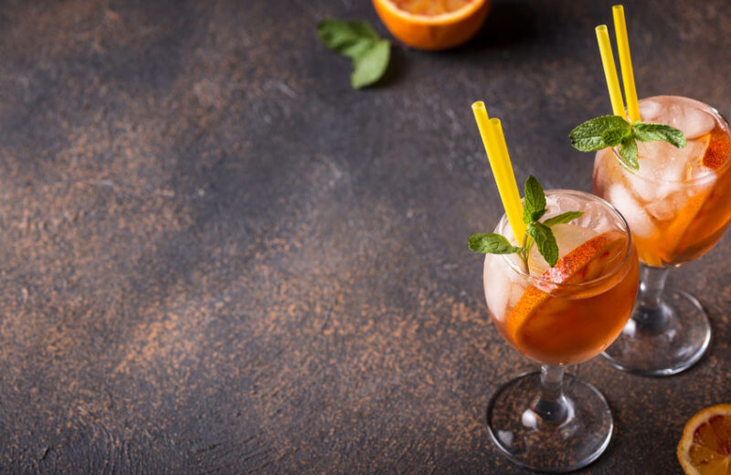 Aperol spritz, Italian cocktail with orange