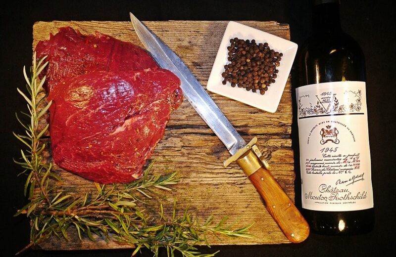 filet de boeuf et vin